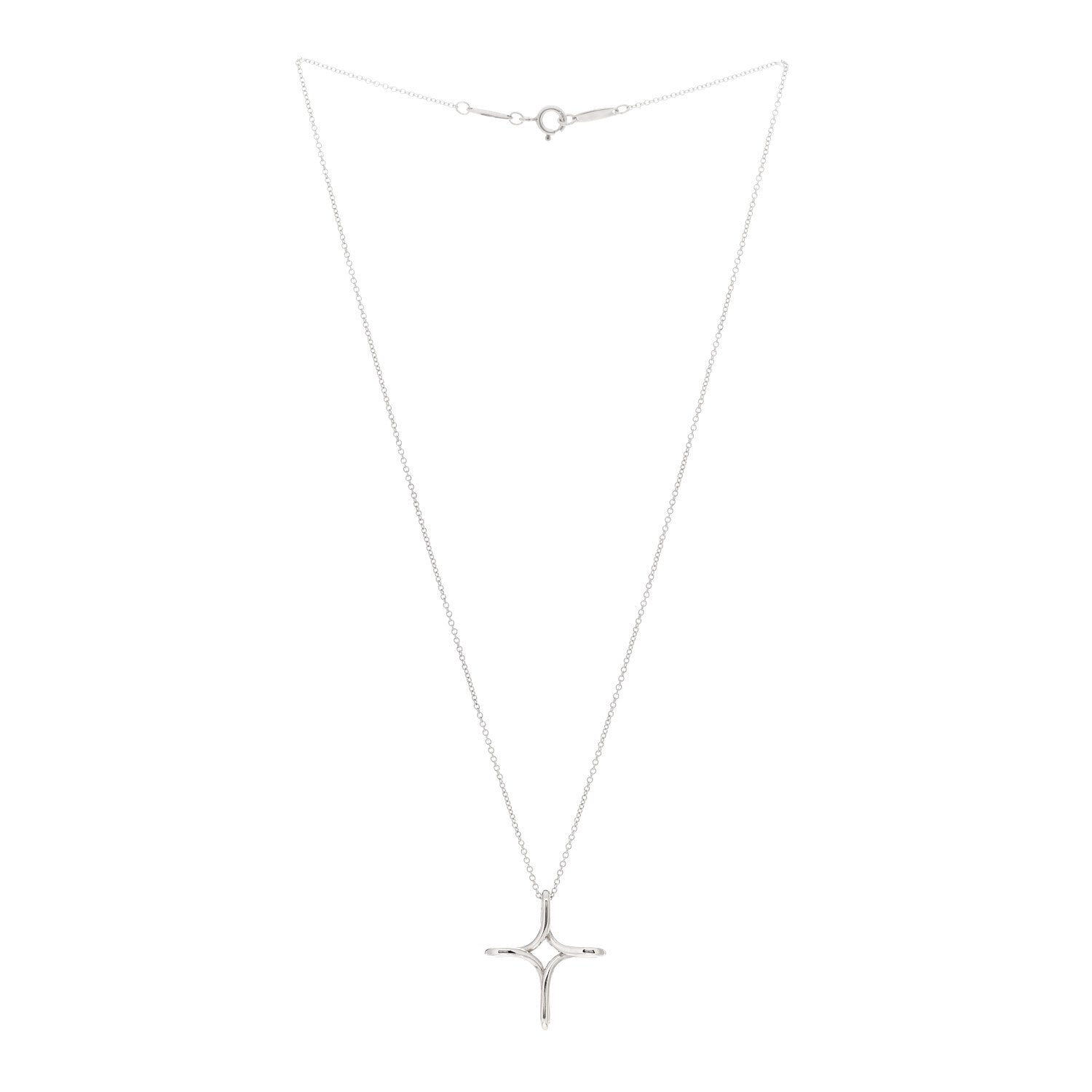 Tiffany Sterling Silver Elsa Peretti Infinity Cross Pendant Necklace 3 of 4