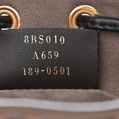 Fendi Vitello Liberty F is Fendi Bi-Color FF 1974 Embossed Mini Mon Tresor Bucket Bag Maya Black 7 of 12