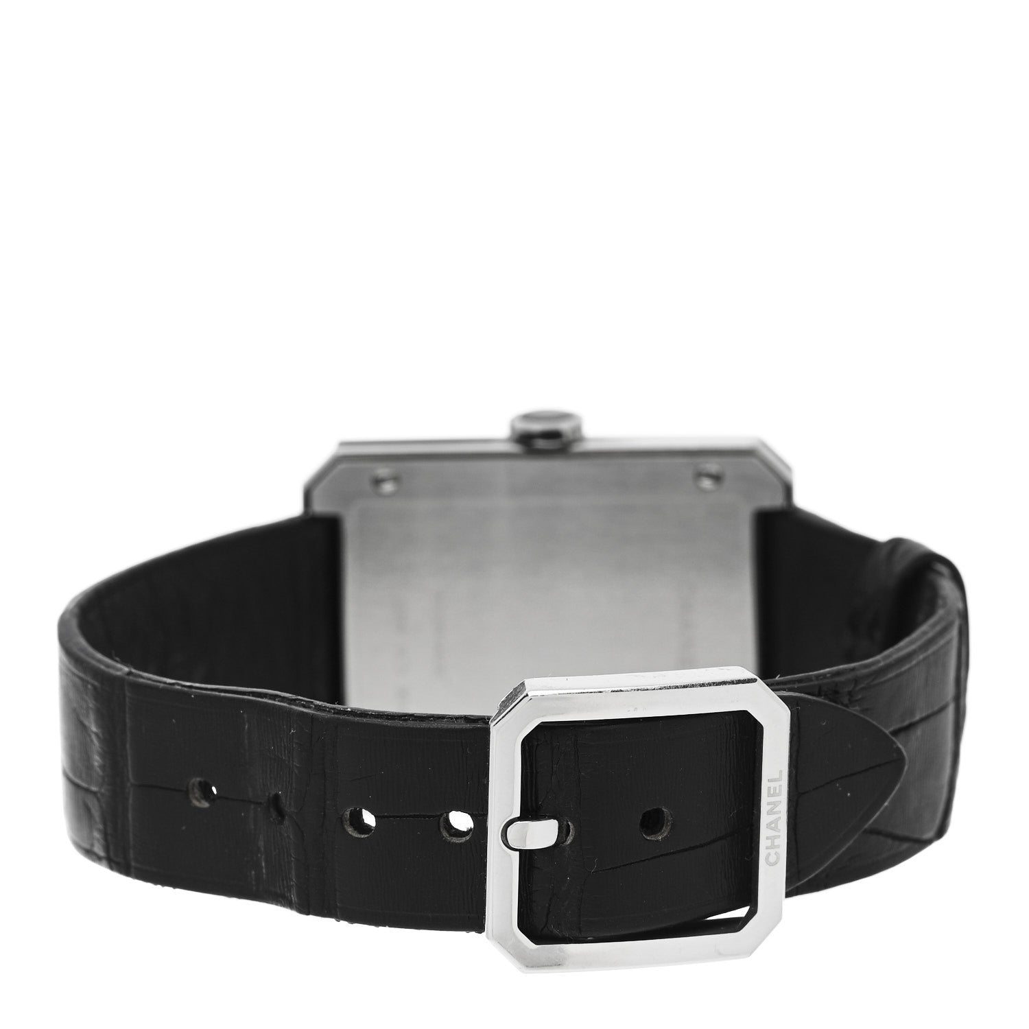 Chanel Stainless Steel Alligator 26mm Boy-Friend Quartz Watch Black 3 of 4