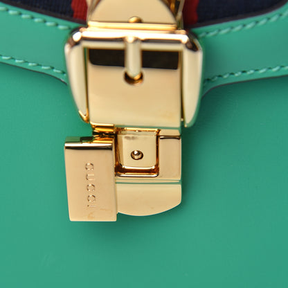 Gucci Vitello Fontanella Web Medium Sylvie Top Handle Bag Synthetic Green Garden 9 of 12