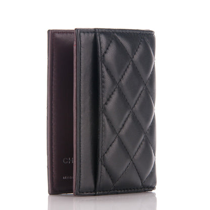 Chanel Lambskin Quilted CC Card Holder Wallet Black 3 of 7