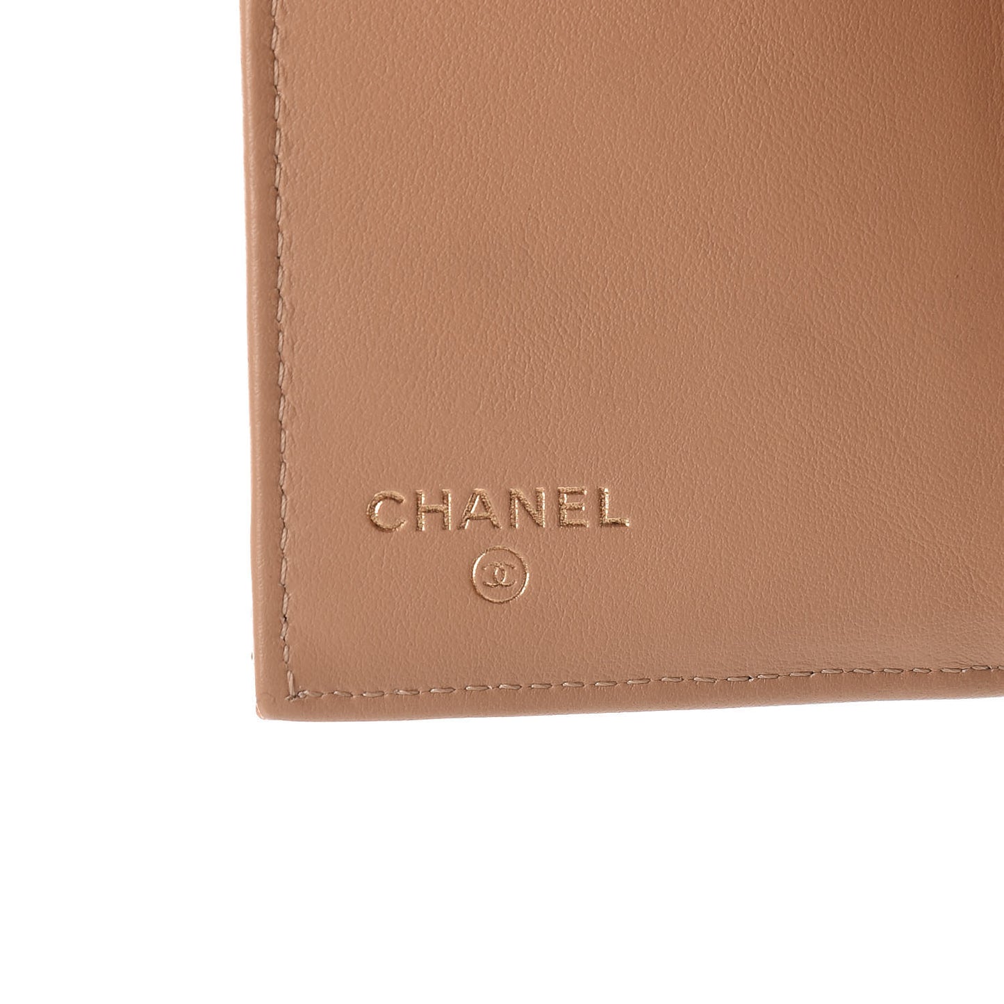 Caviar Quilted Compact Boy Flap Wallet Beige