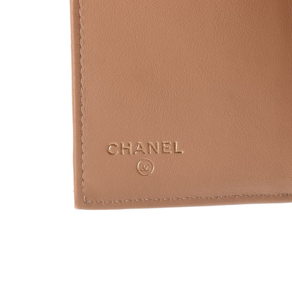 Chanel Caviar Quilted Compact Boy Flap Wallet Beige 6 of 8