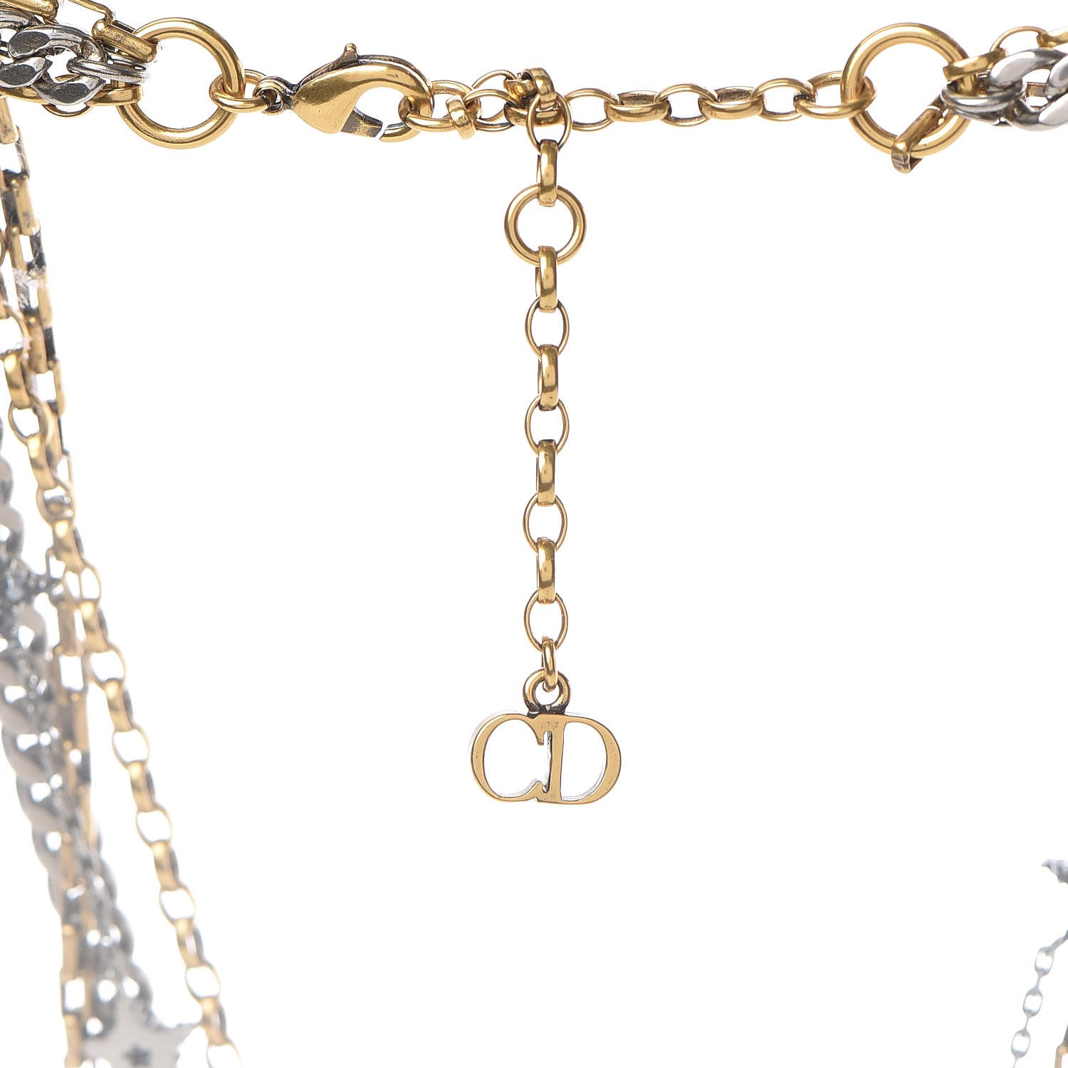 Christian Dior Metal Star J'adior Multi Strand Necklace Aged Gold 6 of 8