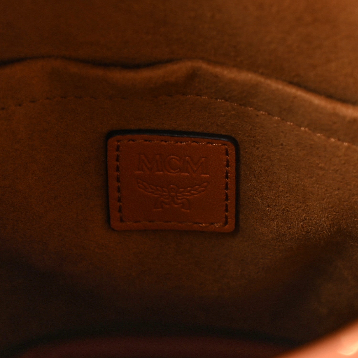 MCM Visetos Aren Mini Chain Backpack Cognac 6 of 9