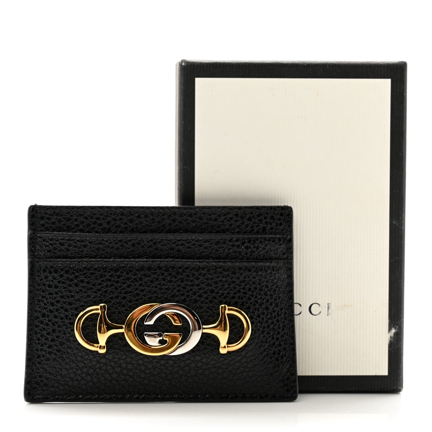 Grainy Calfskin Zumi Card Holder Black