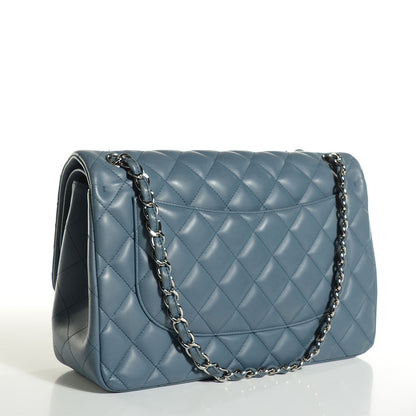 Chanel Lambskin Quilted Jumbo Double Flap Blue 3 of 8