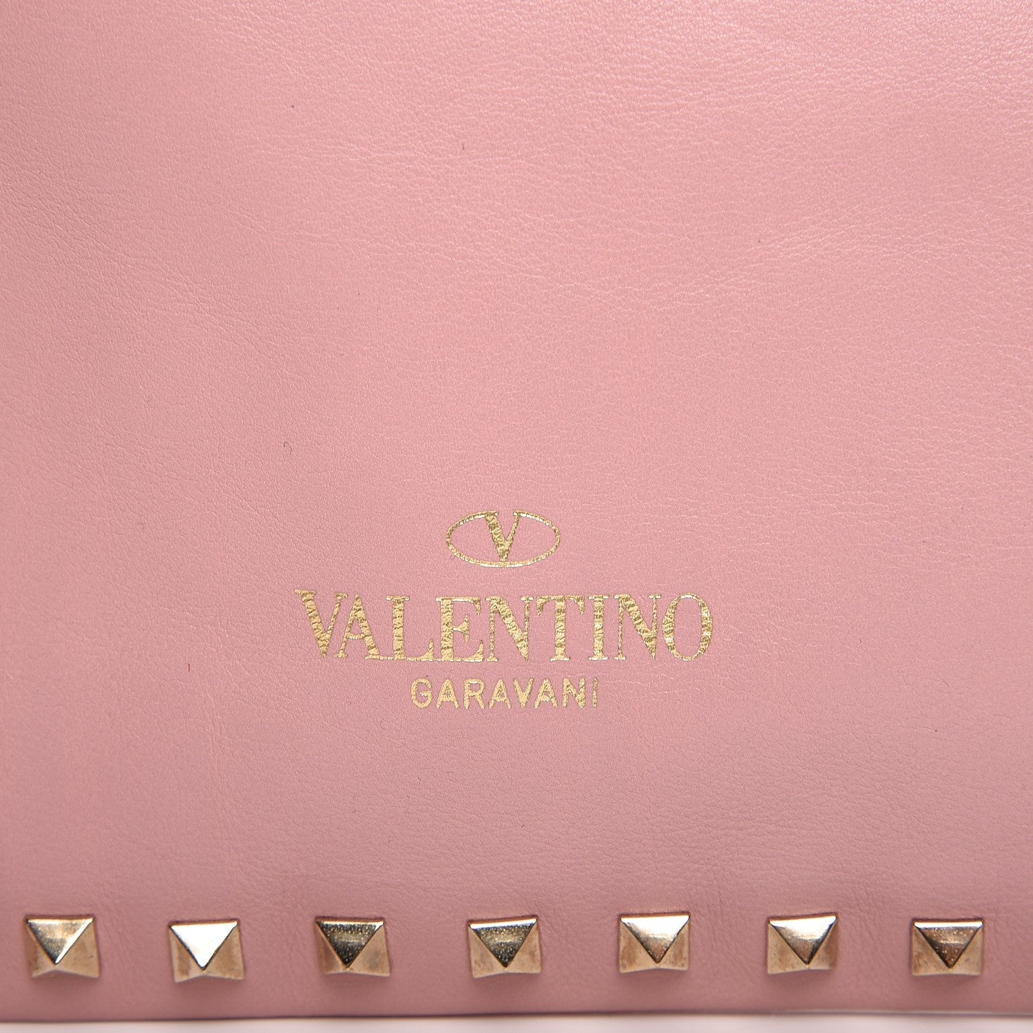 Valentino Garavani Vitello Large Rockstud Zip Wristlet Pouch Pop Gardenia 9 of 10