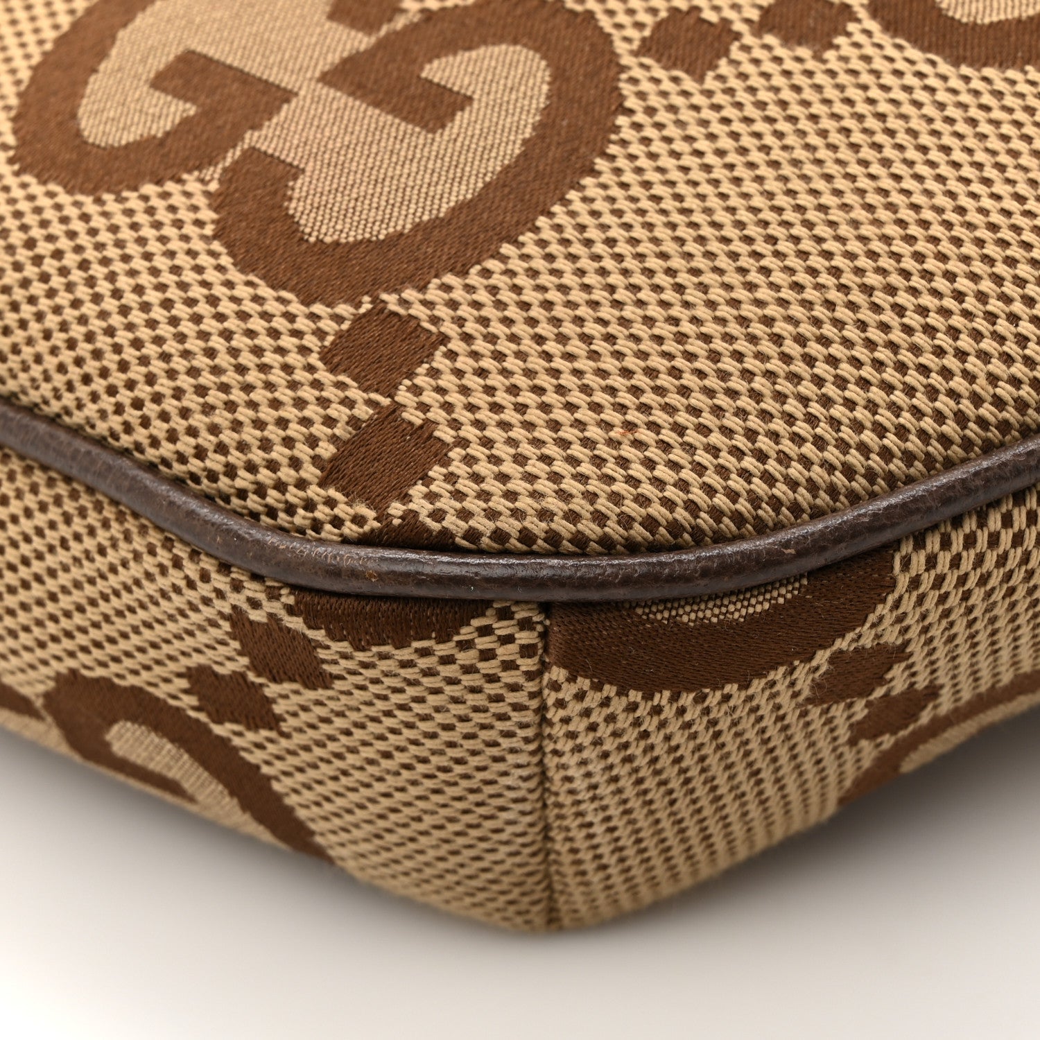 Gucci Monogram Jumbo GG Textured Dollar Calfskin Web Belt Bag