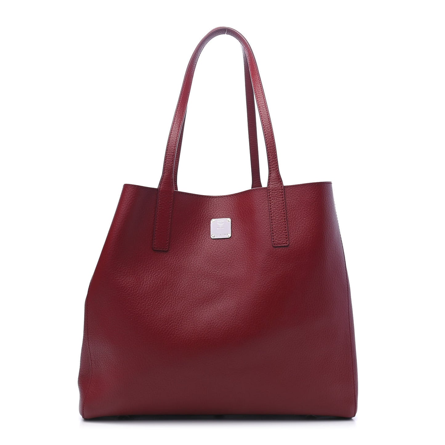 Grained Calfskin Medium Reversible Wandel Tote Ruby Tan