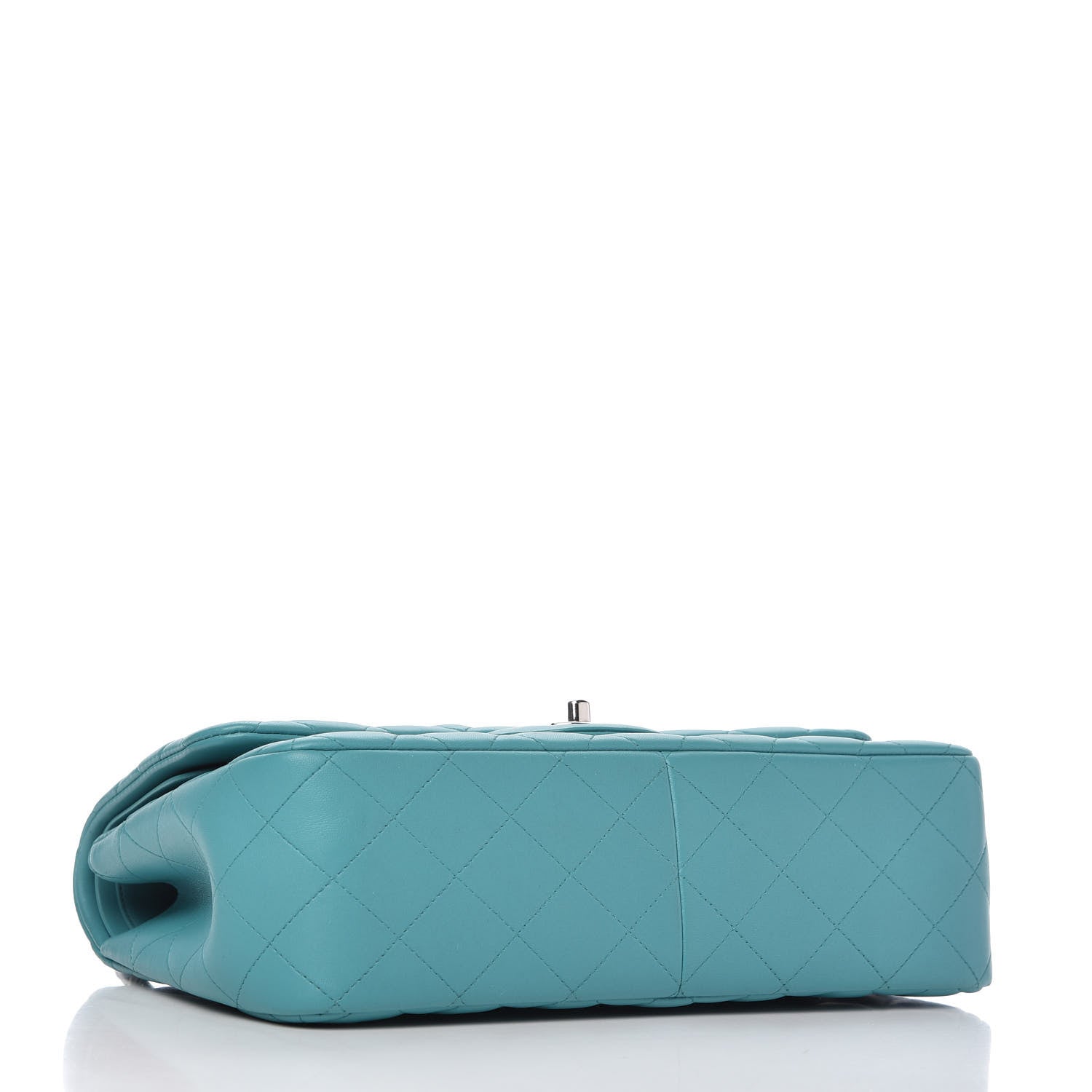 Chanel Lambskin Quilted Jumbo Double Flap Turquoise 4 of 10