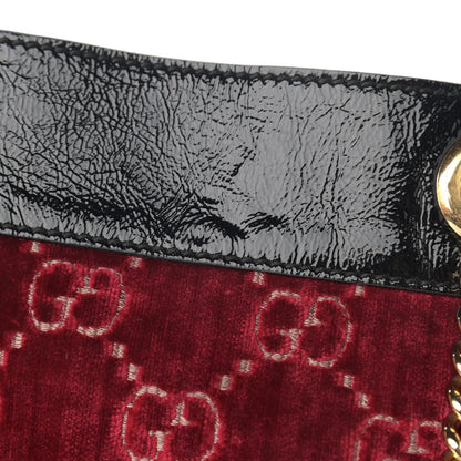 Gucci Velvet GG Monogram Large Rajah Chain Tote Red Cipria Black 15 of 16