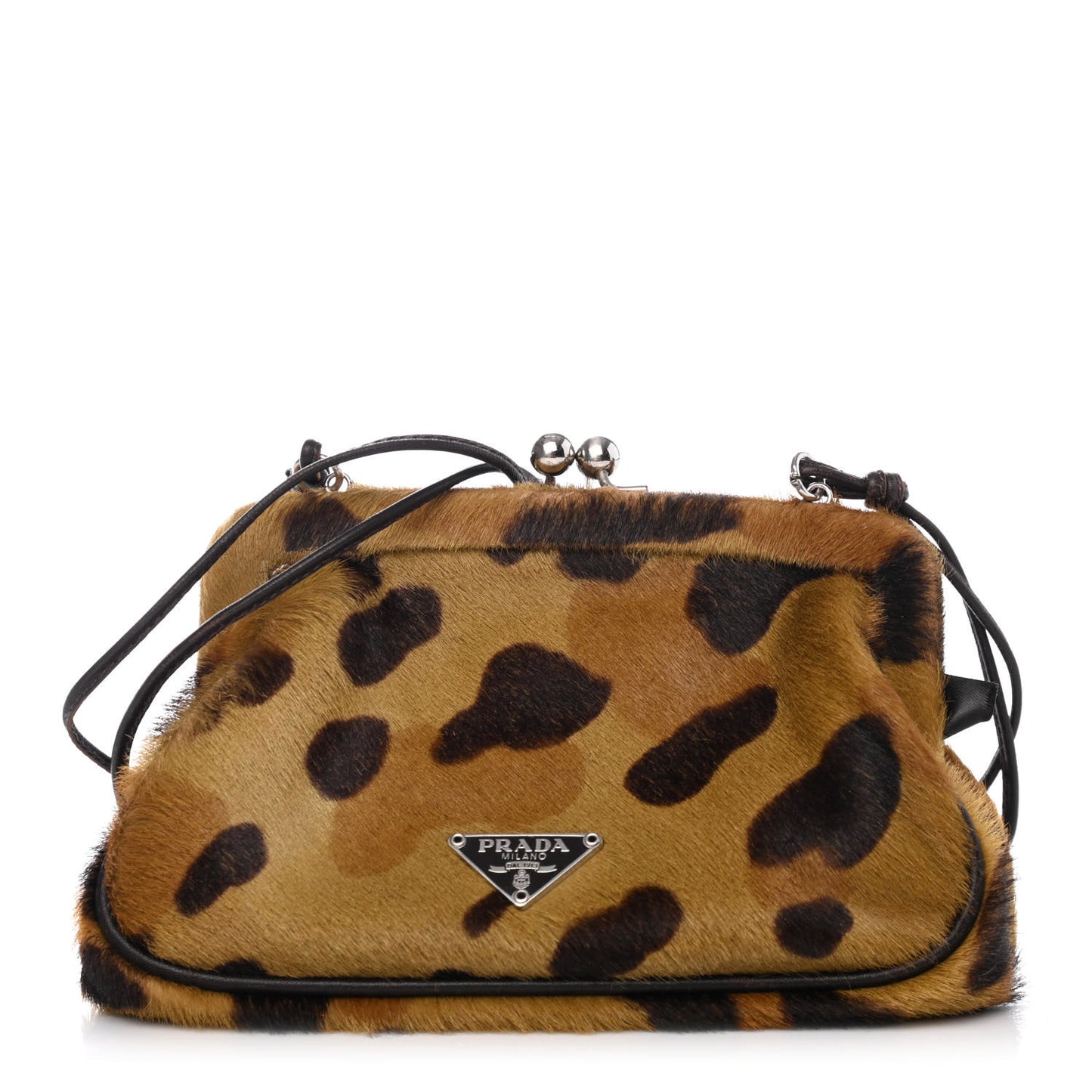 Calf Hair Leopard Print Kisslock Crossbody