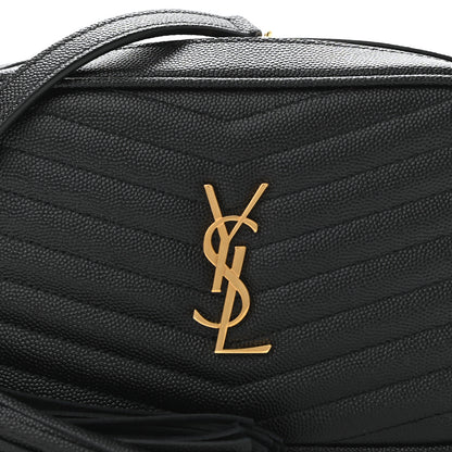 Saint Laurent Grain De Poudre Matelasse Monogram Mini Lou Camera Bag Black 8 of 10