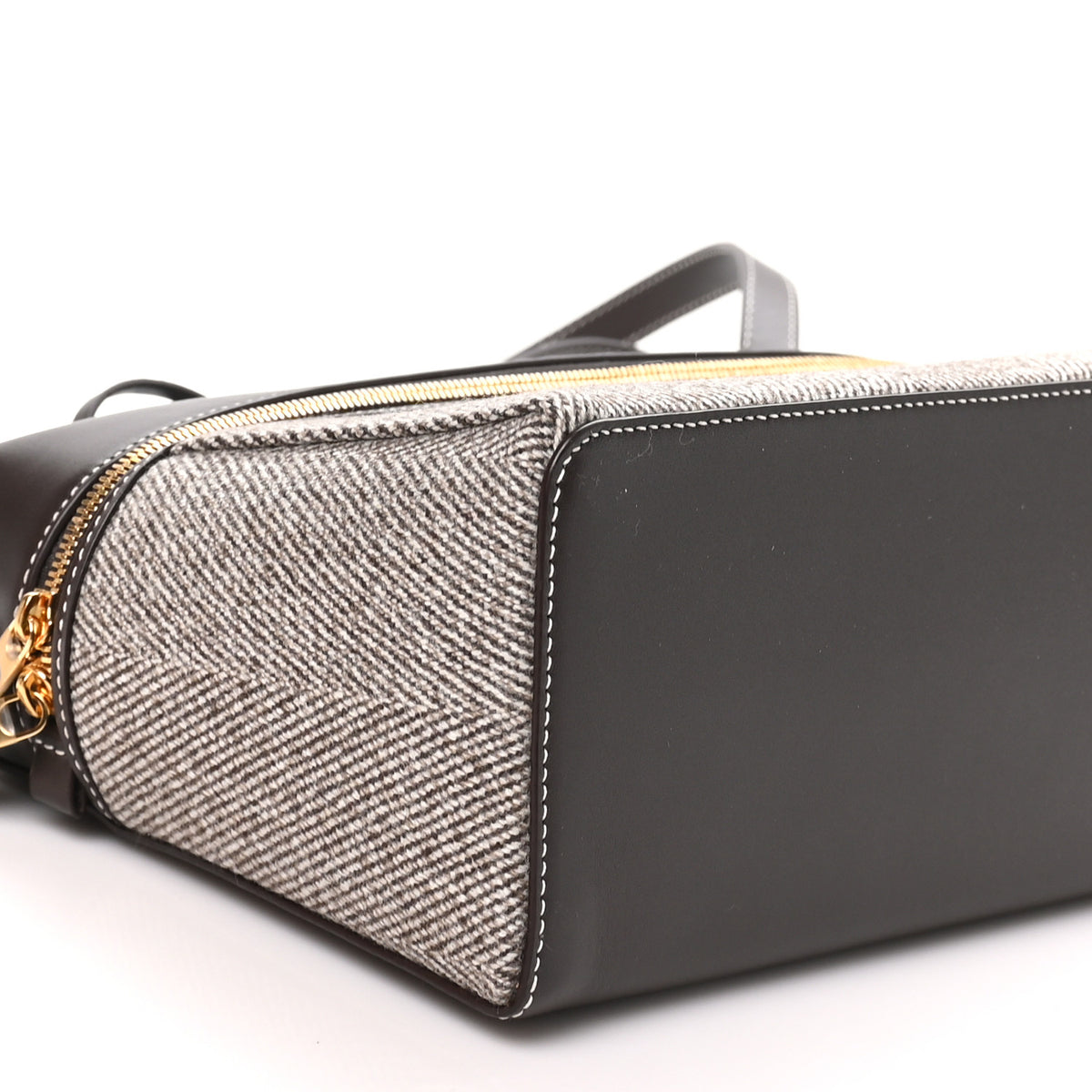 Calfskin Merino Wool Extra Bag L27 Natural Brown Dark Chocolate Licorice Sun Gold