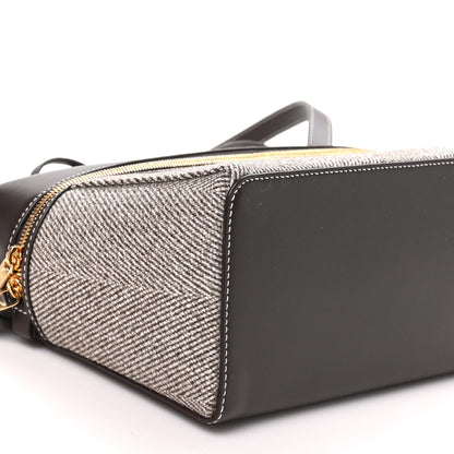 Loro Piana Calfskin Merino Wool Extra Bag L27 Natural Brown Dark Chocolate Licorice Sun Gold 8 of 10