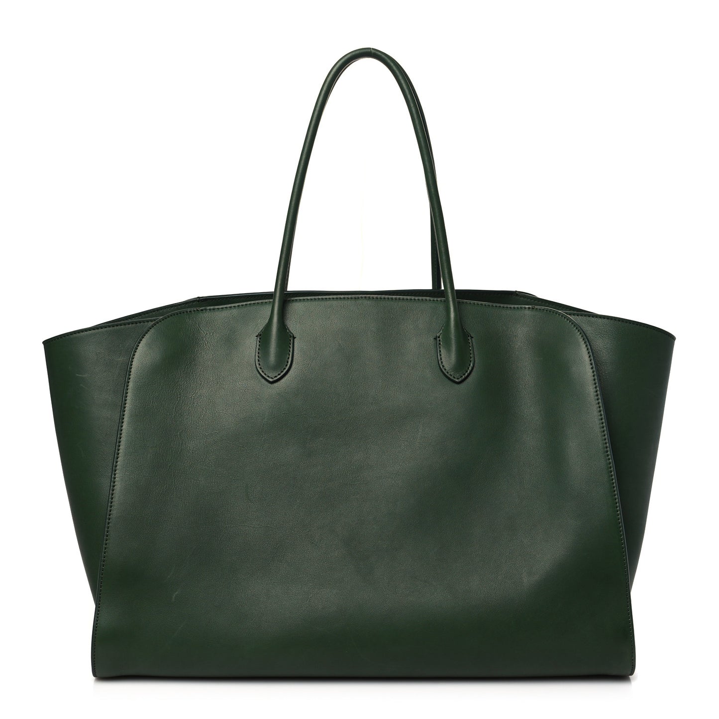 Polished Saddle Calfskin Marlo Tote Bag Moss