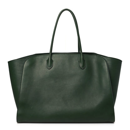 The Row Polished Saddle Calfskin Marlo Tote Bag Moss 1 of 9