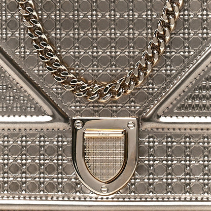 Christian Dior Metallic Patent Micro-Cannage Diorama Wallet on Chain Pouch Gold 7 of 10