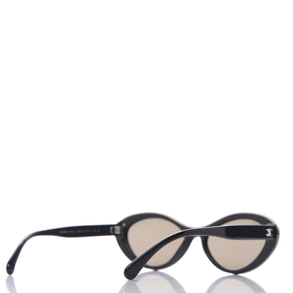 Chanel Acetate Oval Sunglasses 5416 Black Beige 3 of 8