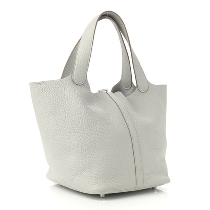 Hermes Taurillon Clemence Picotin Lock 22 MM Gris Perle 2 of 12