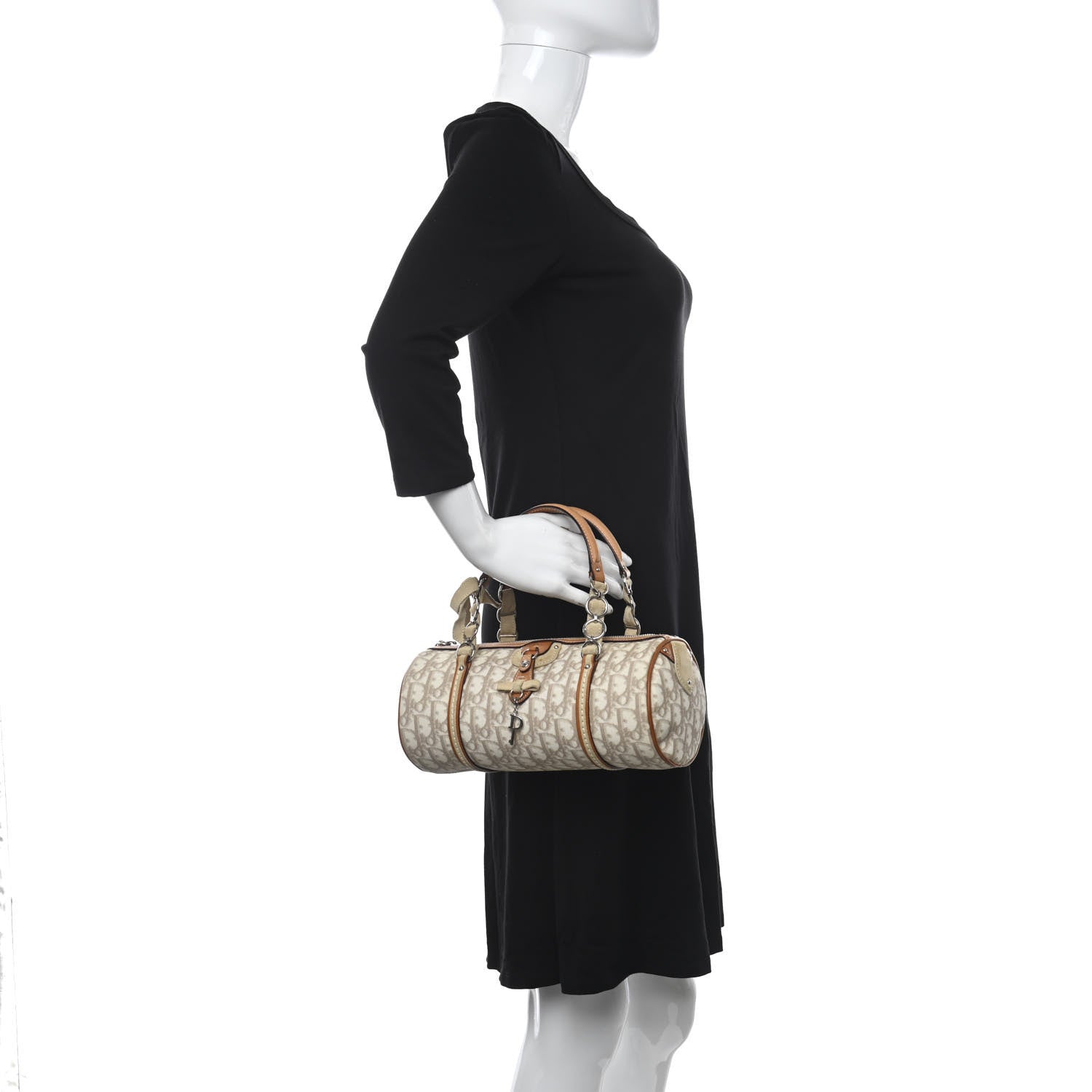 Christian Dior Monogram Trotter Romantique Boston Bag Beige 2 of 14