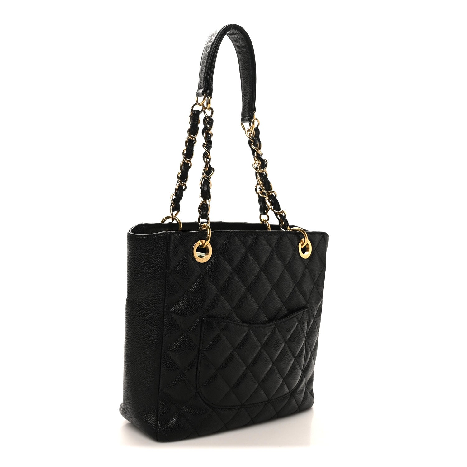 Chanel Caviar Quilted Petit Shopping Tote PST Black 3 of 10