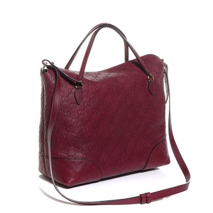 Gucci Guccissima Medium Bree Foldover Tote Classic Ruby 3 of 9
