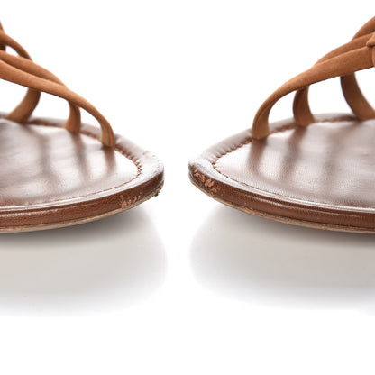 Louis Vuitton Suede Caged Flat Sandals 38.5 Tan 7 of 13