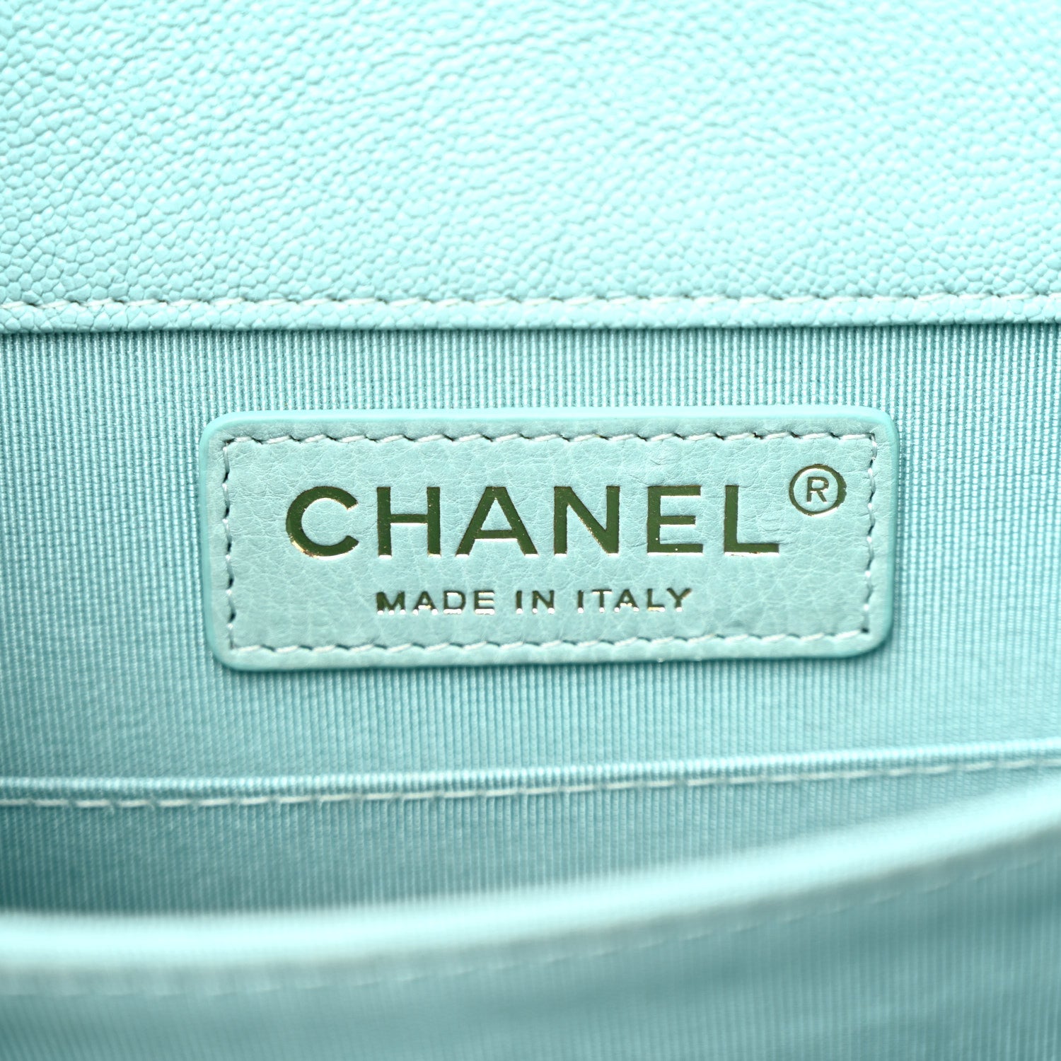 Chanel Caviar Quilted North South Boy Flap Light Blue 6 of 10