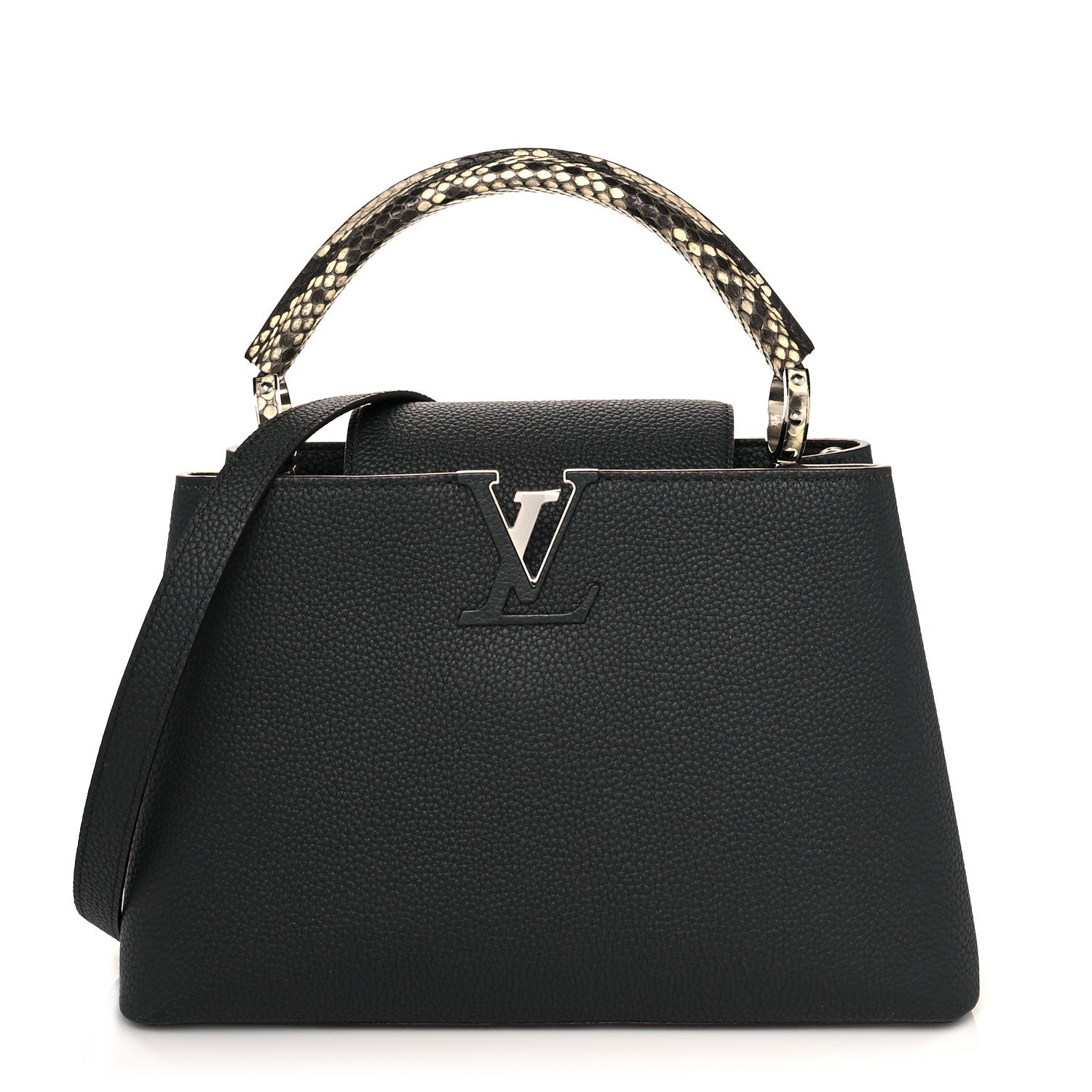 Louis Vuitton Taurillon Python Capucines PM Black 1 of 10