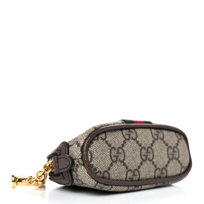 Gucci GG Supreme Monogram Web Ophidia Dome Key Pouch Beige New Acero 4 of 9