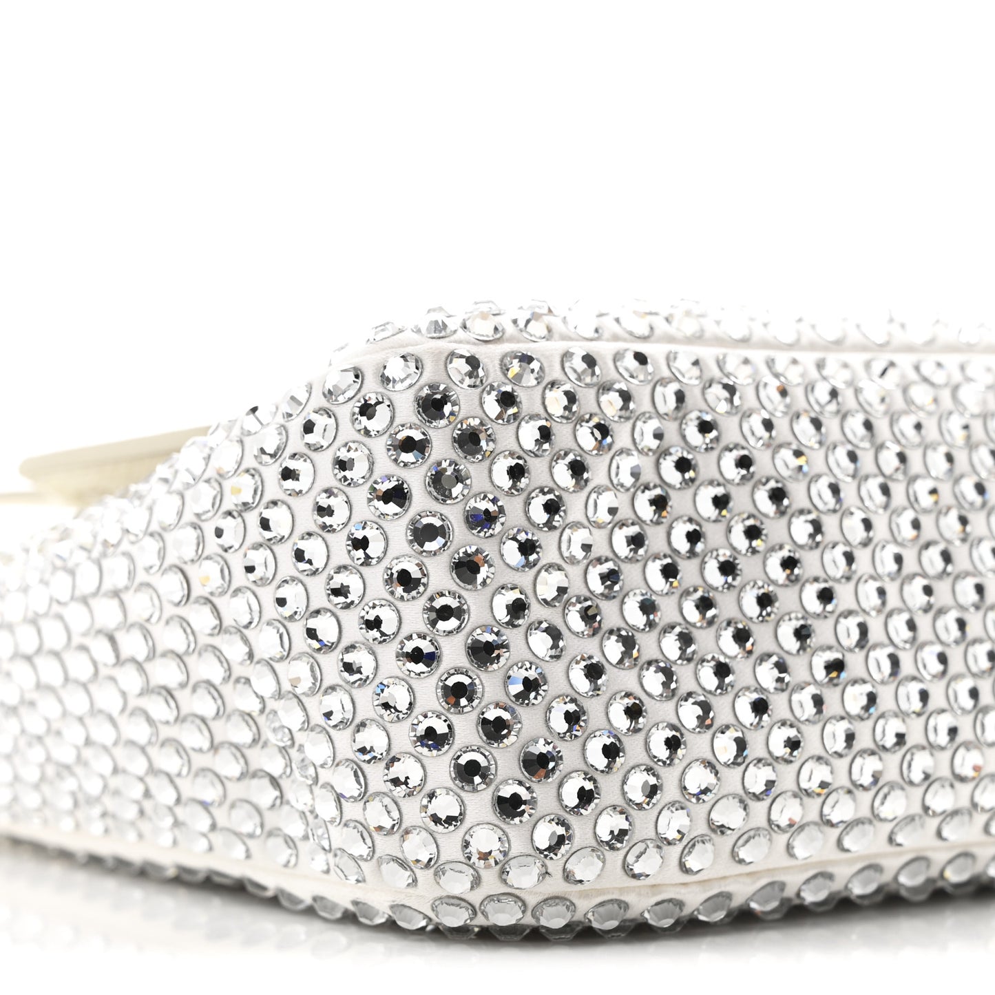 Satin Crystal Mini Re-Edition 2000 Bag White
