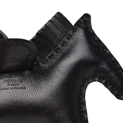 Hermes Milo Lambskin Grigri Rodeo Horse Bag Charm PM So Black 3 of 4