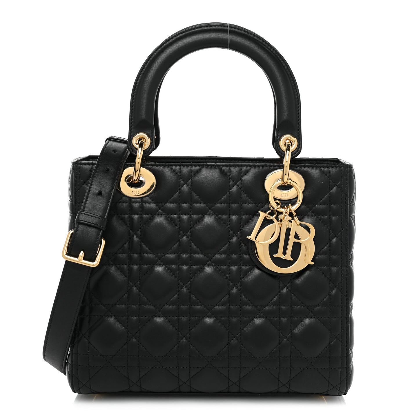 Lambskin Cannage Medium Lady Dior Black