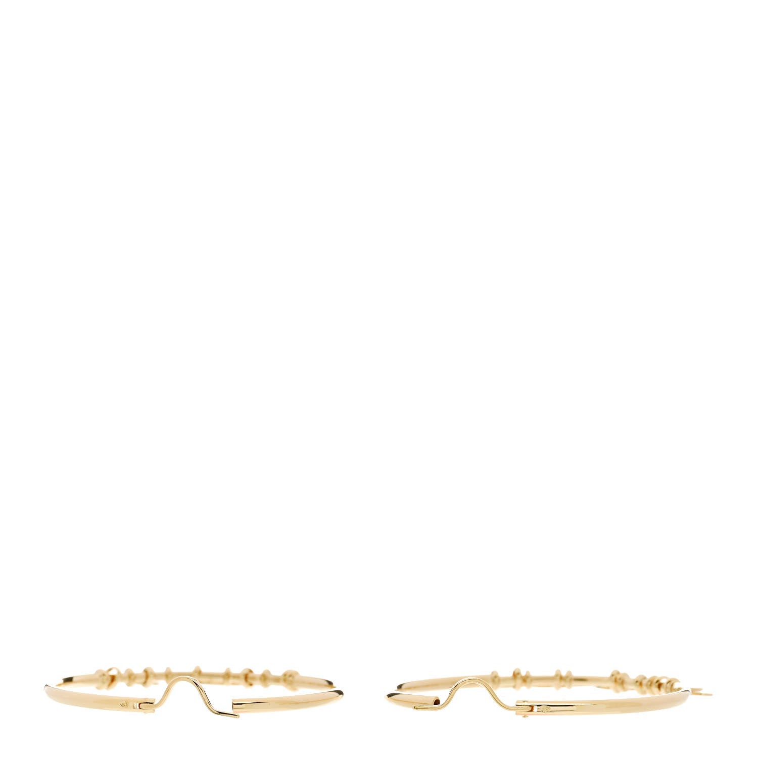 Christian Dior 18K Yellow Gold Heart Charm Hoop Earrings 3 of 4