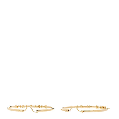 Christian Dior 18K Yellow Gold Heart Charm Hoop Earrings 3 of 4
