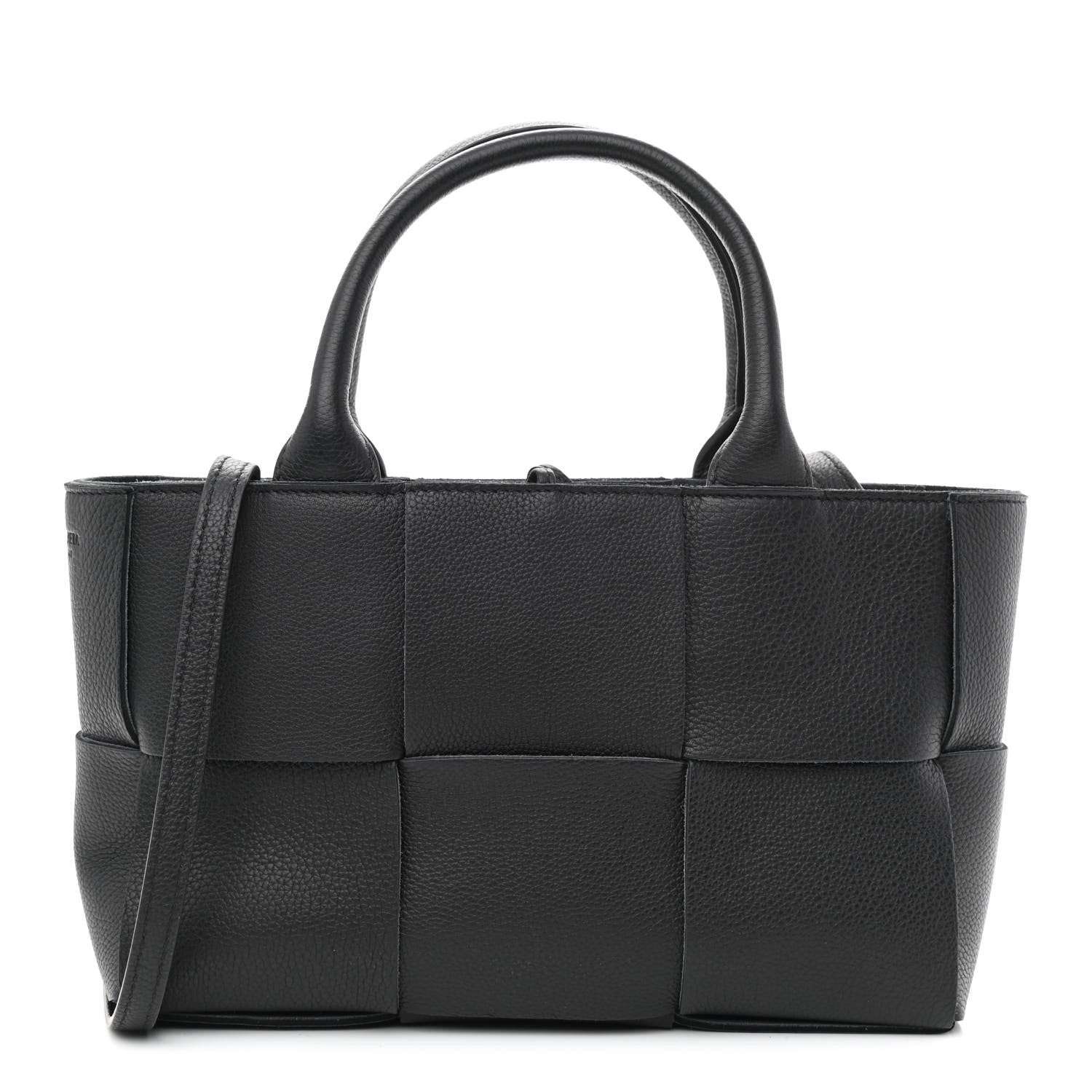 Bottega Veneta Grained Calfskin Maxi Intrecciato Mini Arco Tote Black 3 of 11