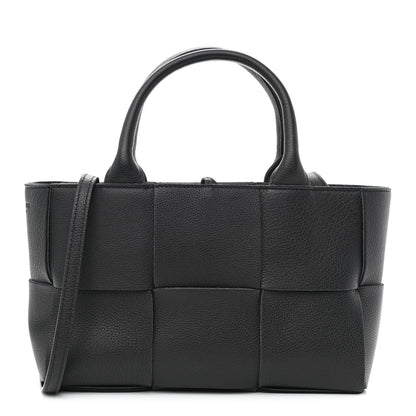 Bottega Veneta Grained Calfskin Maxi Intrecciato Mini Arco Tote Black 3 of 11