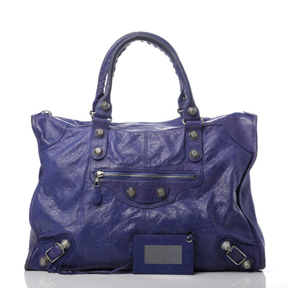 Balenciaga Agneau Giant 21 Silver Hardware Weekender Bleu Lavande 3 of 11