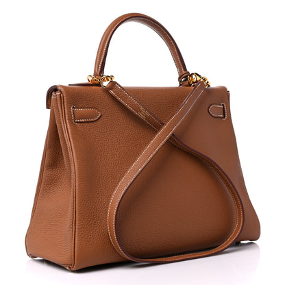 Hermes Togo Kelly Retourne 32 Gold 3 of 9