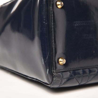 Christian Dior Patent Cannage Large Lady Dior Navy Blue 8 of 14