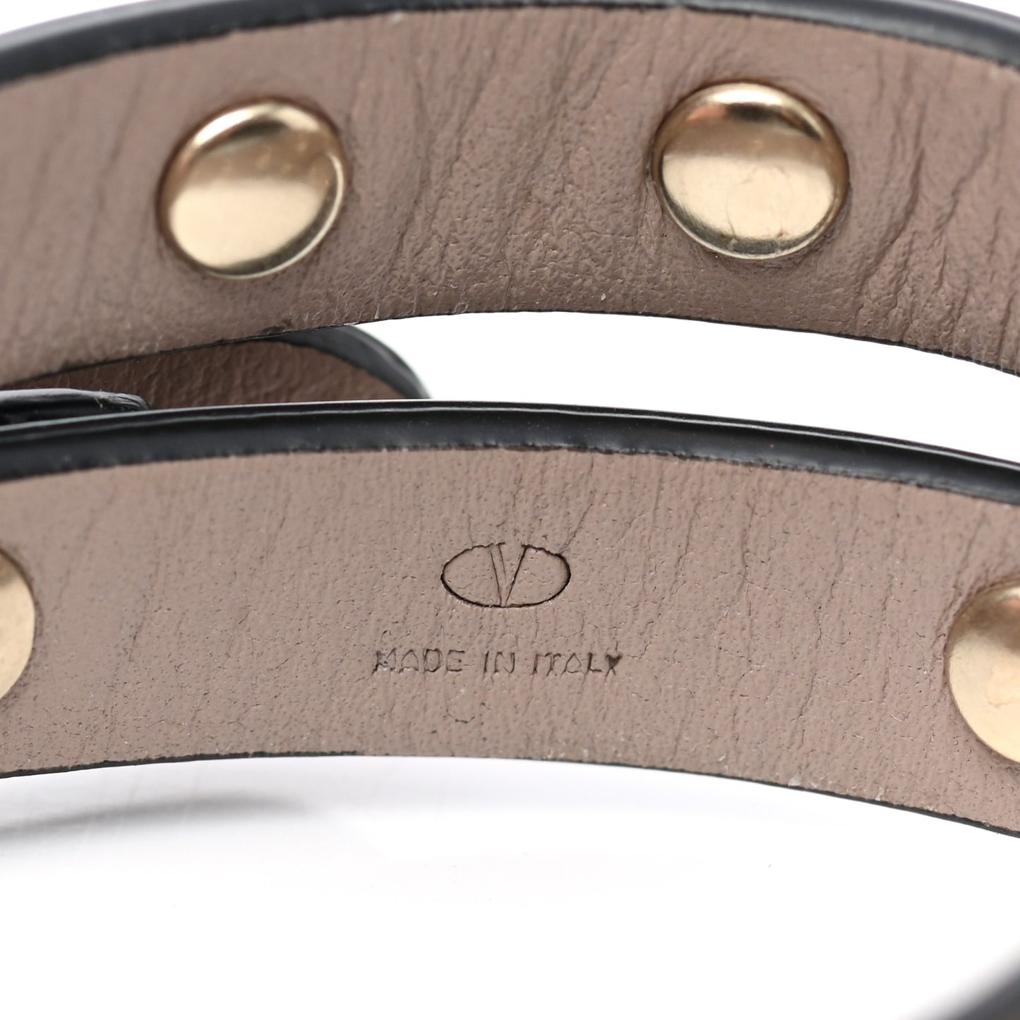 Vitello Rockstud Double Wrap Bracelet Poudre