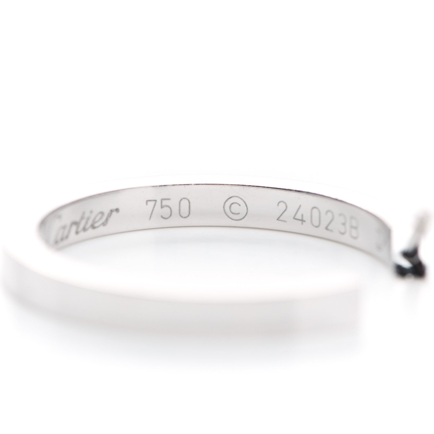 Cartier 18K White Gold Diamond MM Inside Out Hoop Earrings 5 of 7