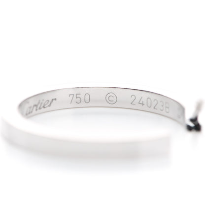 Cartier 18K White Gold Diamond MM Inside Out Hoop Earrings 5 of 7