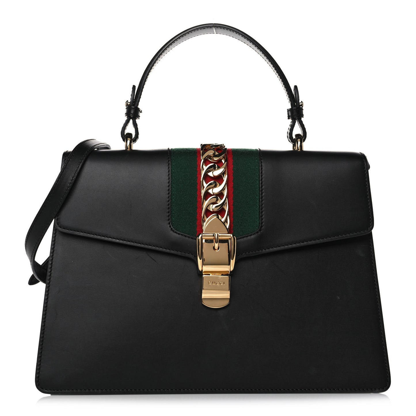 Calfskin Medium Sylvie Top Handle Bag Black