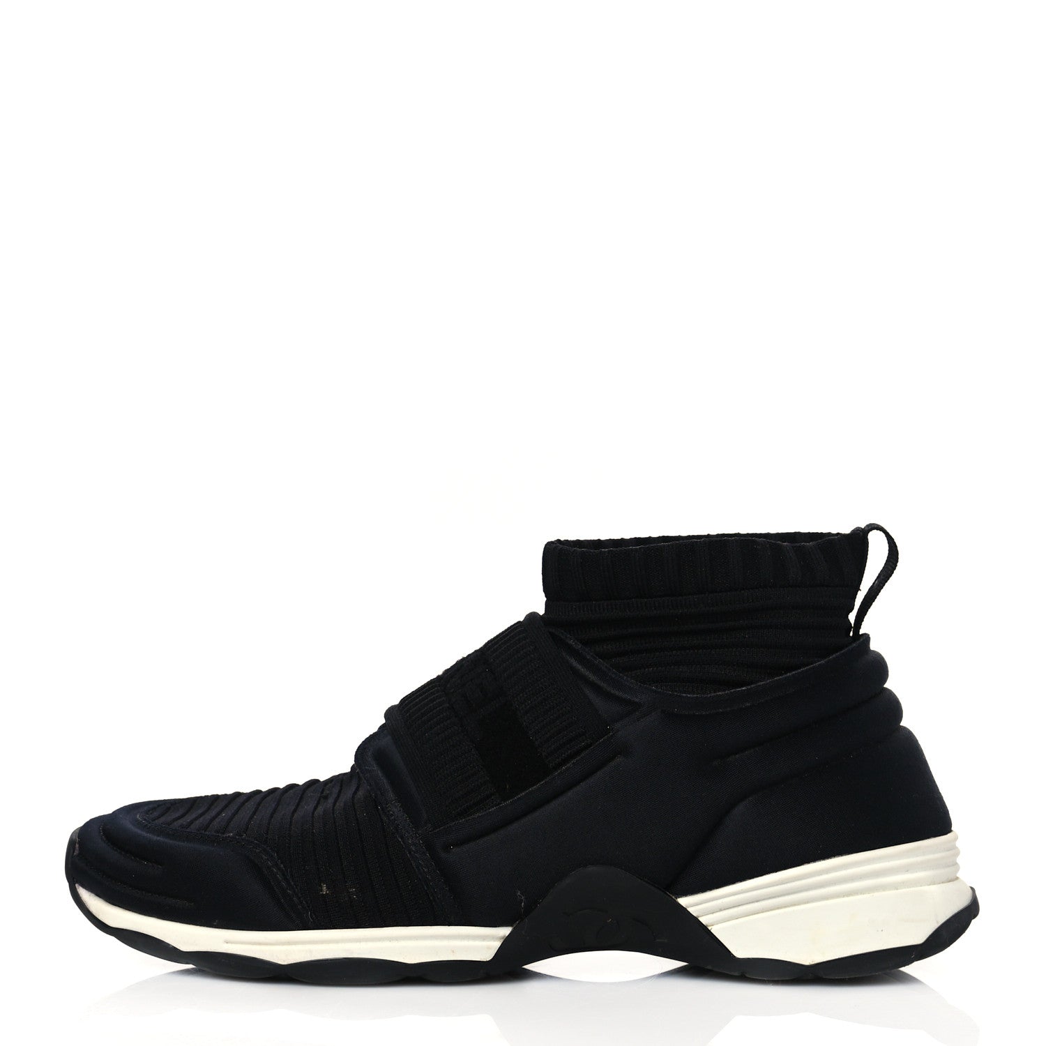 Chanel Stretch Fabric CC Sneakers 37 Black 1 of 8