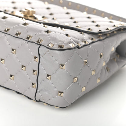 Valentino Garavani Nappa Medium Rockstud Spike Shoulder Bag Grey 9 of 9