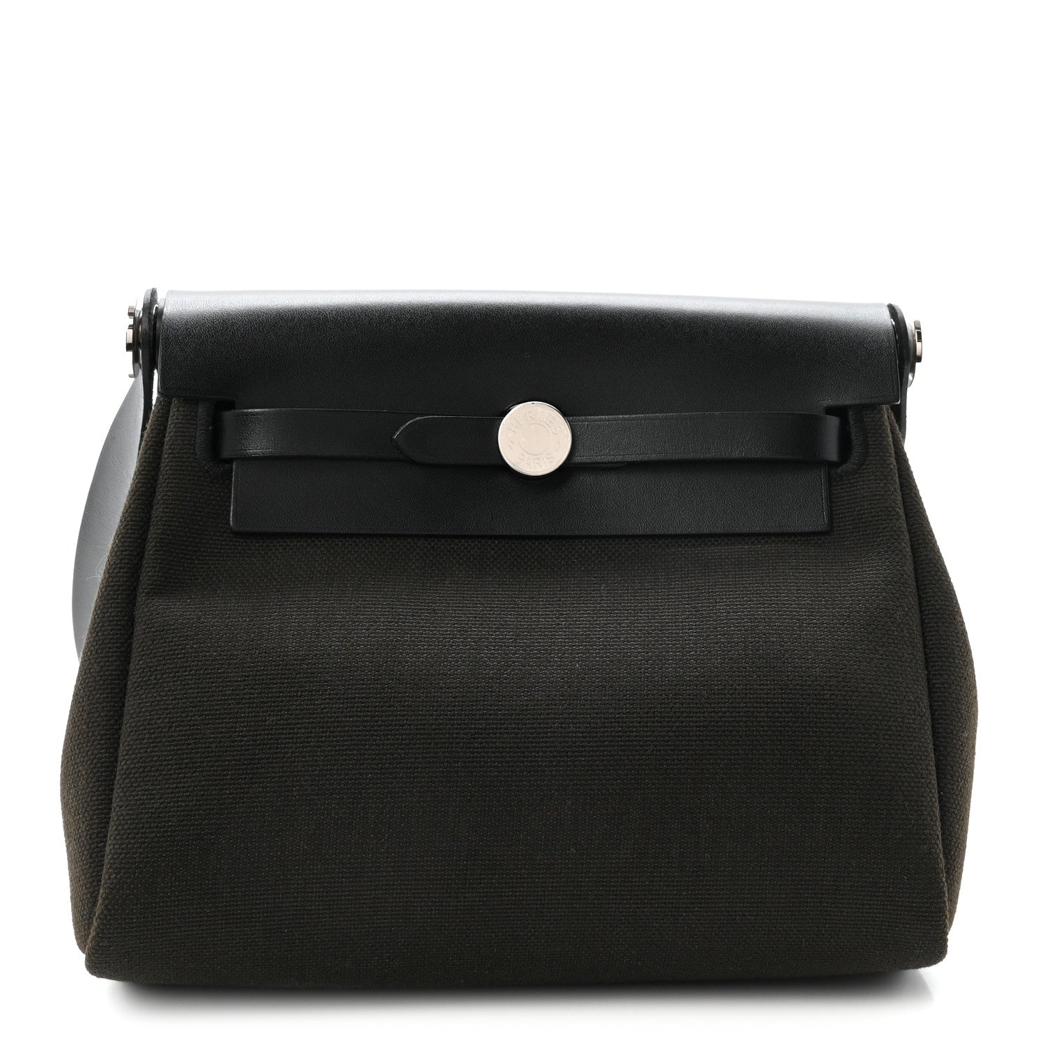 Hermes Military Toile Vache Hunter Herbag Zip Retourne 20 Vert De Gris Black 1 of 10