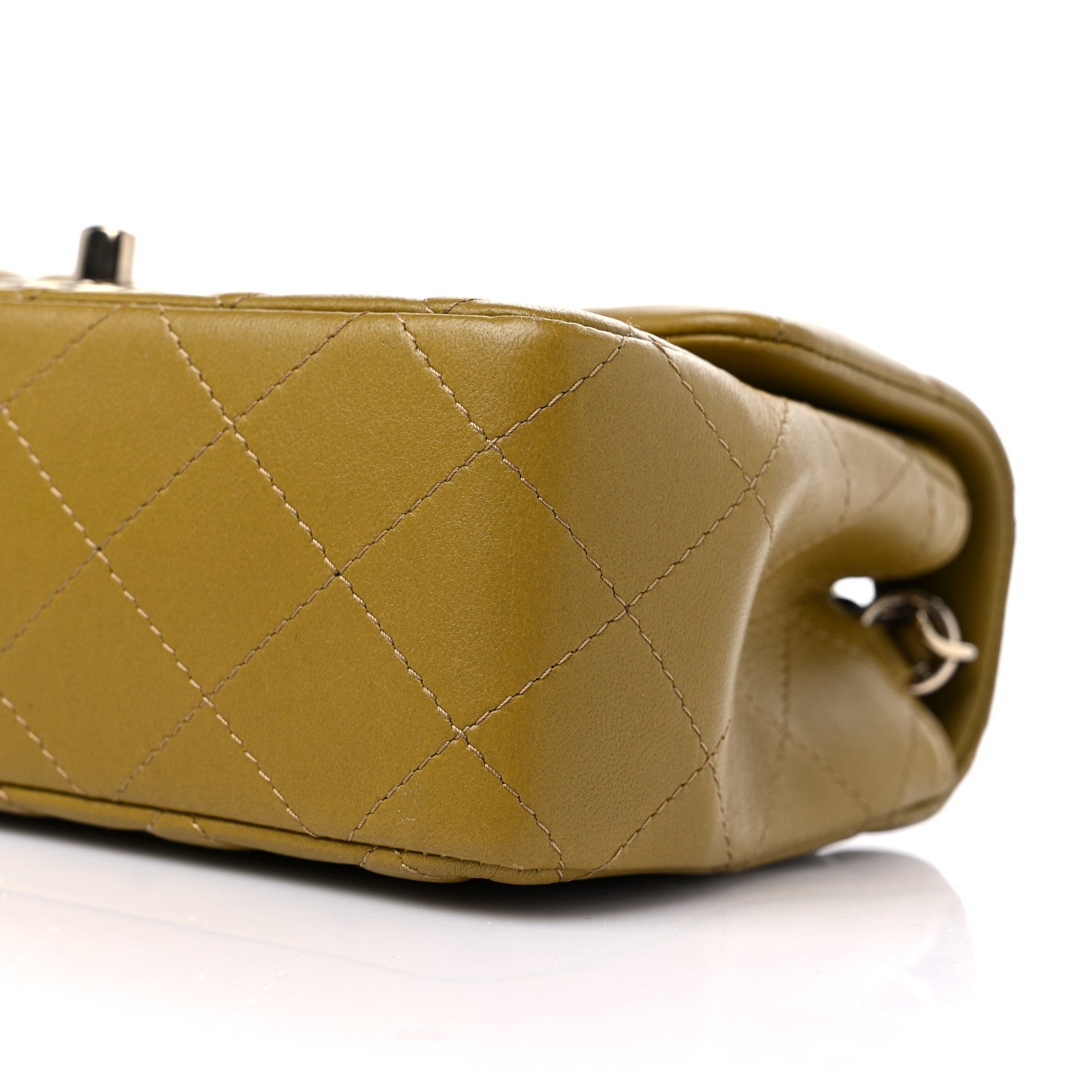 Chanel Lambskin Quilted Mini Rectangular Flap Green 8 of 11